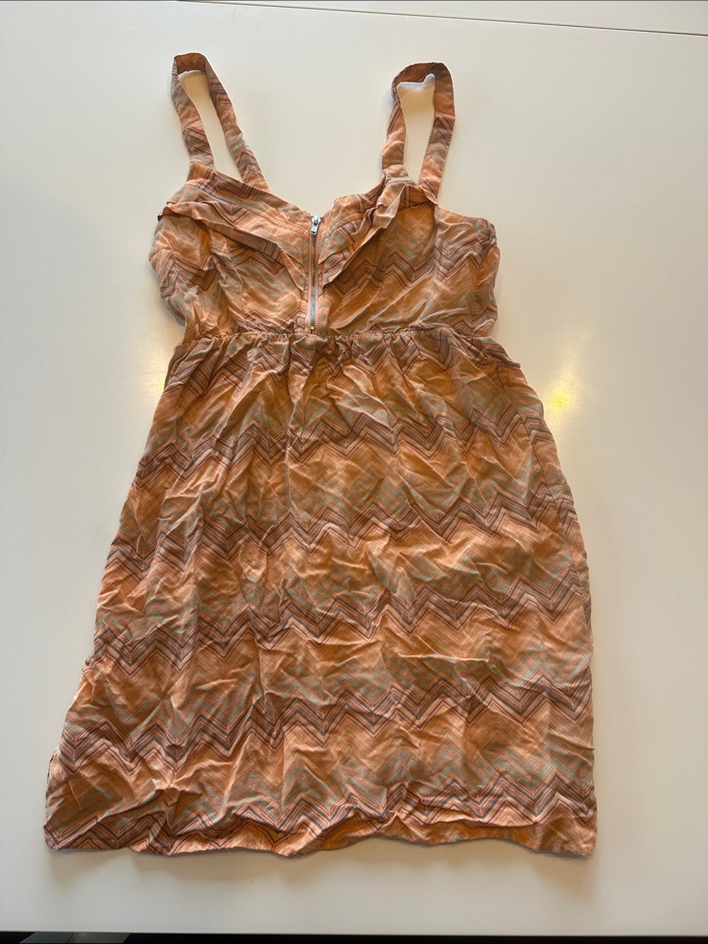 Justify Peach Zigzag Mini Dress